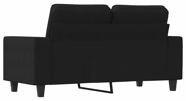 Kétszemélyes fekete szövetkanapé 120 cm