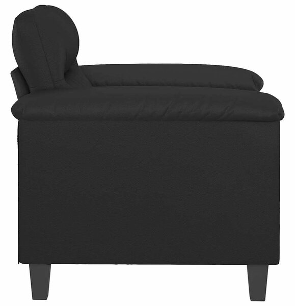 Fekete műbőr kanapéfotel 60 cm