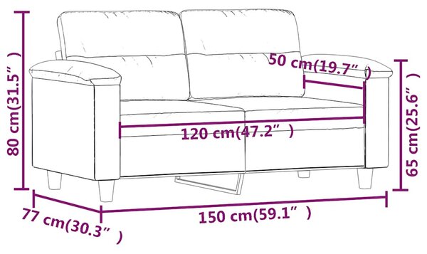 2 személyes fekete műbőr kanapé 120 cm