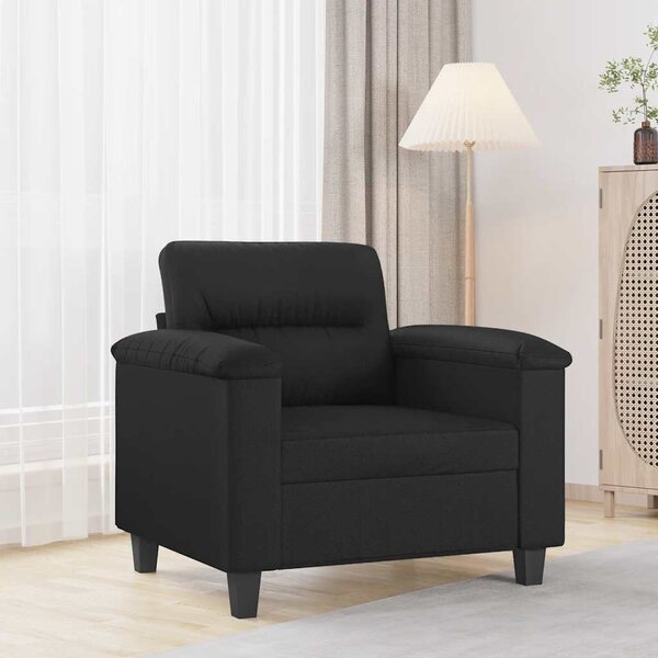 Fekete műbőr kanapéfotel 60 cm