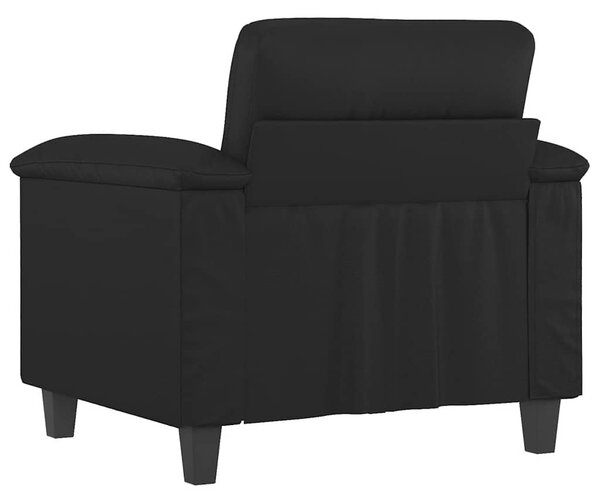 Fekete műbőr kanapéfotel 60 cm