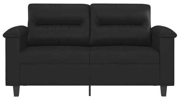 2 személyes fekete műbőr kanapé 120 cm