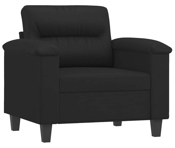 Fekete műbőr kanapéfotel 60 cm