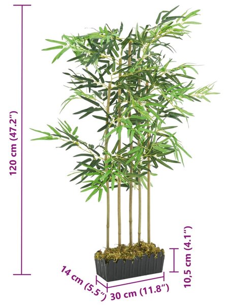 Zöld mű bambuszfa 730 levéllel 120 cm