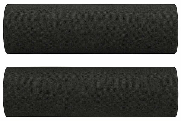 2 személyes fekete szövet kanapé díszpárnákkal 140 cm