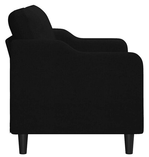 Kétszemélyes fekete szövetkanapé 140 cm