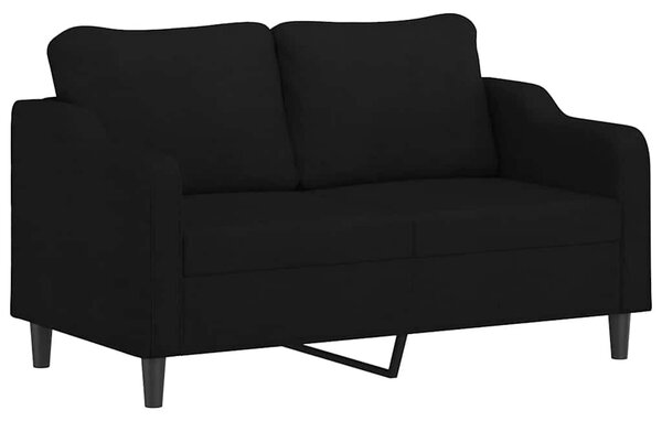 Kétszemélyes fekete szövetkanapé 140 cm