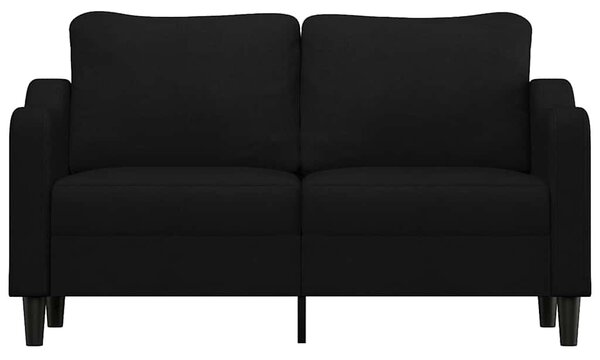 Kétszemélyes fekete szövetkanapé 140 cm