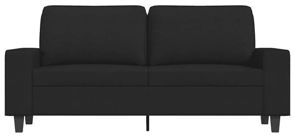 Kétszemélyes fekete szövetkanapé 140 cm