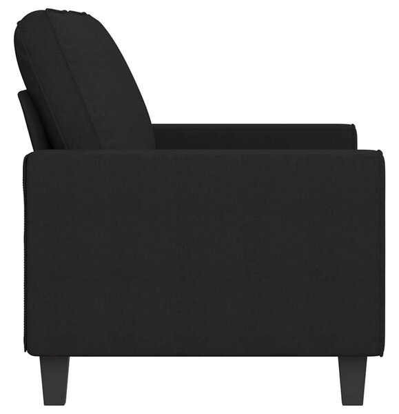 Kétszemélyes fekete szövetkanapé 140 cm