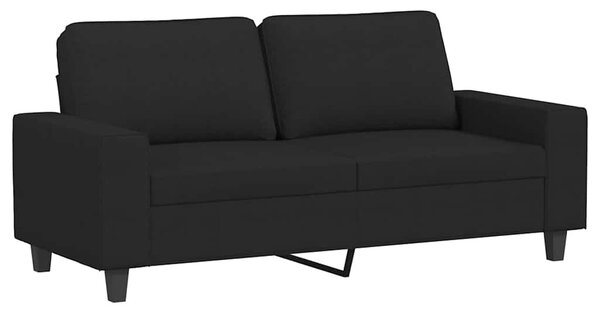 Kétszemélyes fekete szövetkanapé 140 cm