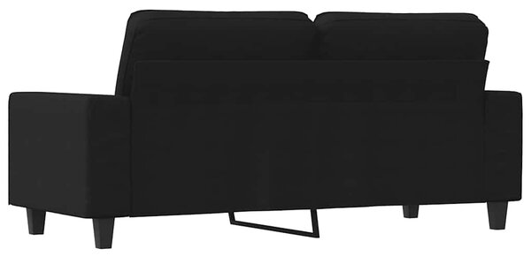 Kétszemélyes fekete szövetkanapé 140 cm