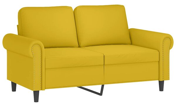 3 részes sárga bársony ülőgarnitúra párnákkal