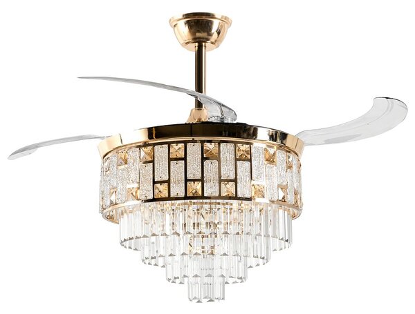 Mennyezeti ventilátor világítással ALAPAHA Távirányítóval LED Arany