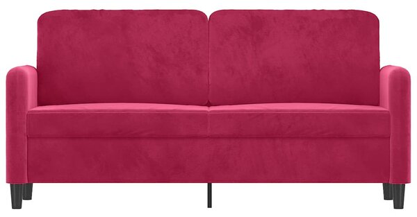 Kétszemélyes bordó bársony kanapé 140 cm