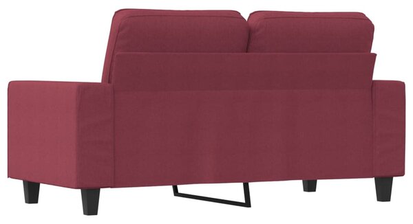 Kétszemélyes bordó szövet kanapé 120 cm