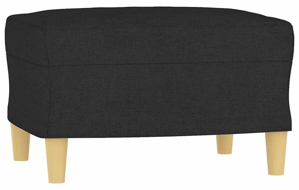 Fekete szövet kanapéfotel lábtartóval 60 cm