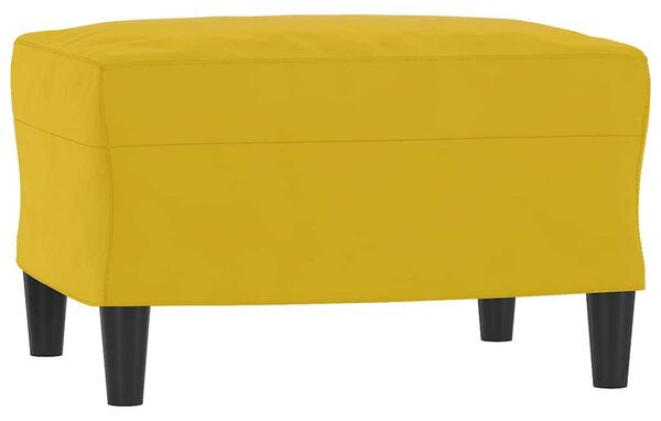 Sárga bársony kanapéfotel lábtartóval 60 cm