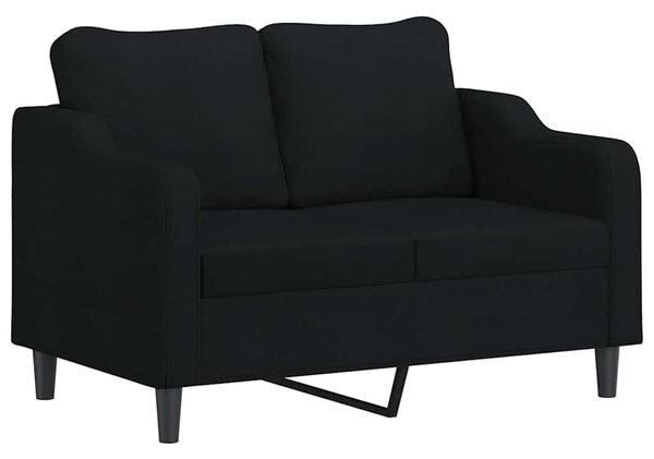 Kétszemélyes fekete szövetkanapé 120 cm