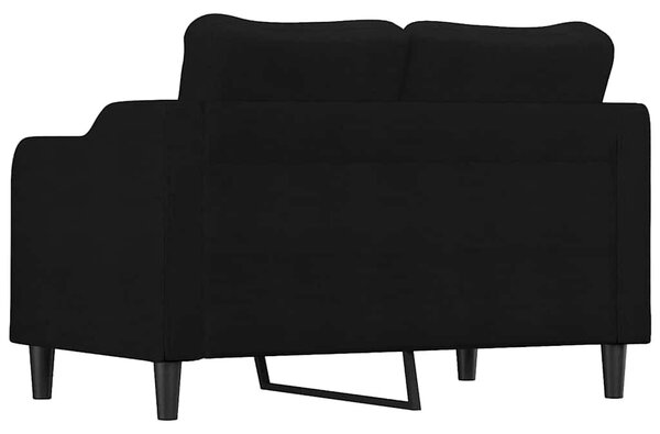 Kétszemélyes fekete szövetkanapé 120 cm