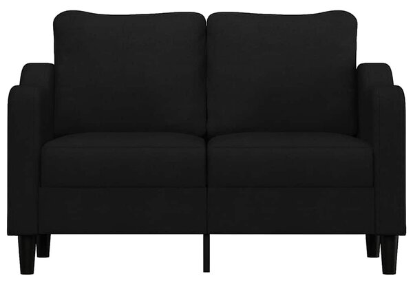 Kétszemélyes fekete szövetkanapé 120 cm