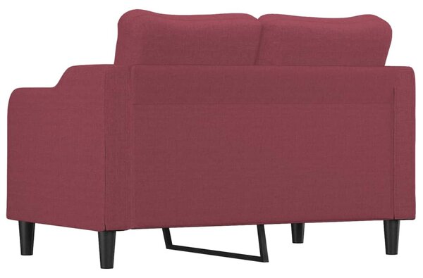 Kétszemélyes bordó szövet kanapé 120 cm