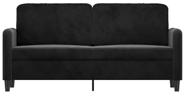Kétszemélyes fekete bársony kanapé 140 cm