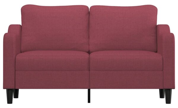 Kétszemélyes bordó szövet kanapé 140 cm