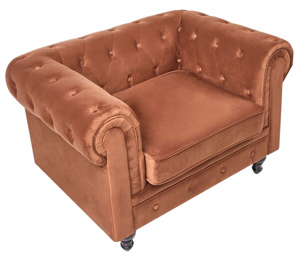 Fotel CHESTERFIELD Bársony Aranybarna