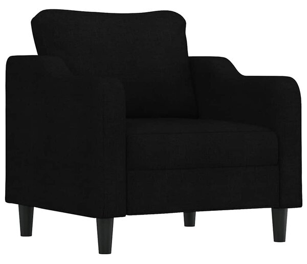 Fekete szövet kanapéfotel 60 cm