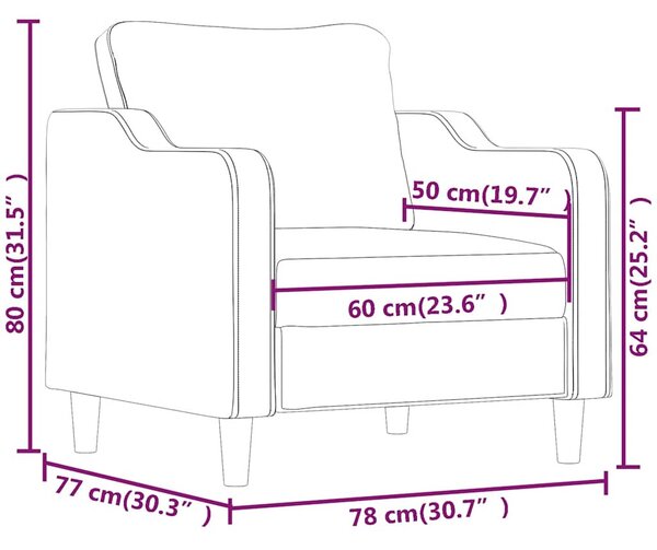 Krémszínű szövet kanapéfotel 60 cm