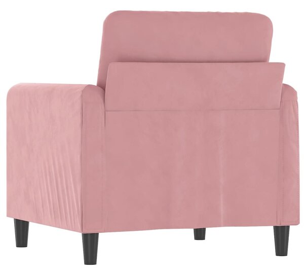 Rózsaszín bársony kanapéfotel 60 cm