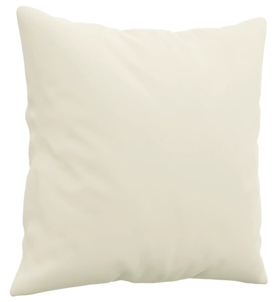 3 személyes krémszínű bársony kanapé díszpárnákkal 180 cm
