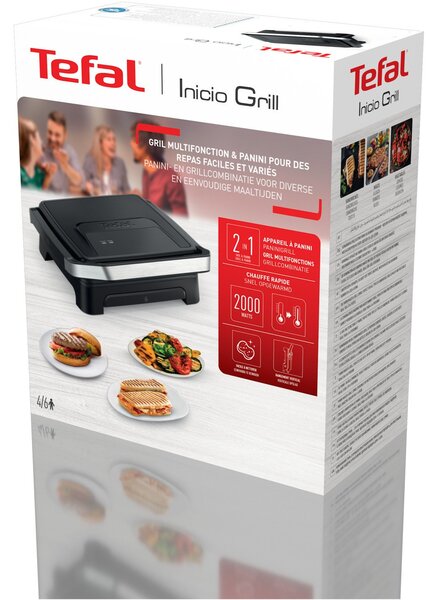 TEFAL GC271810 Inicio Kontakt grill 2000 W Fekete/Rozsdamentes