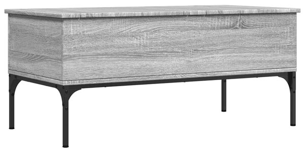 Szürke sonoma szerelt fa és fém dohányzóasztal 100 x 50 x 45 cm