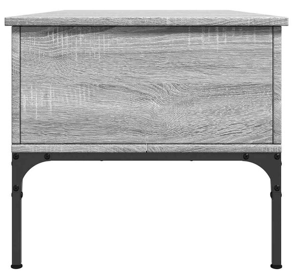 Szürke sonoma szerelt fa és fém dohányzóasztal 100 x 50 x 45 cm