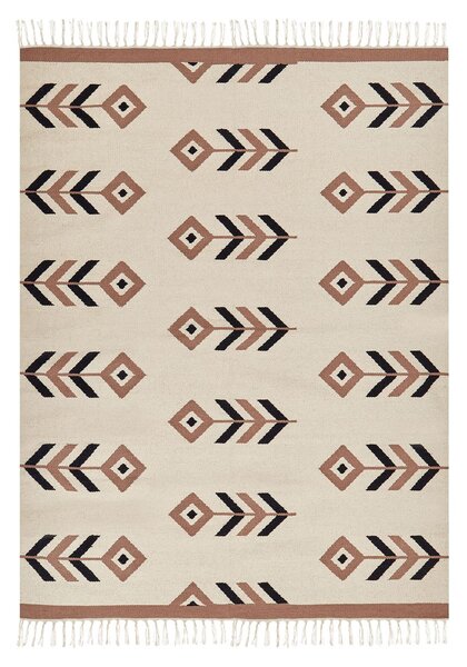 Szőnyeg NIAVAN Bézs 140 x 200 cm Pamut Kilim