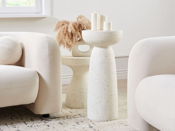 Kisasztal CADINI 33 cm 33 cm Terrazzo hatású Törtfehér
