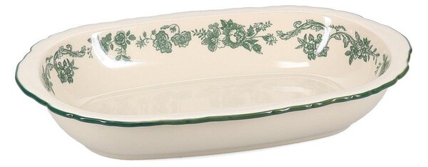 Zöld-elefántcsont színű szervírozó porcelán tányér Cyril – S|P Collection