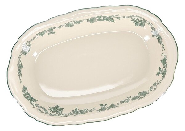 Zöld-elefántcsont színű szervírozó porcelán tányér Cyril – S|P Collection
