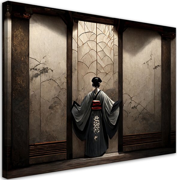 Vászonkép, Japán gésa - 100x70 cm