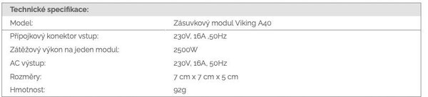 VIKING Sínre szerelhető aljzat modul 230V fekete LED VA40B