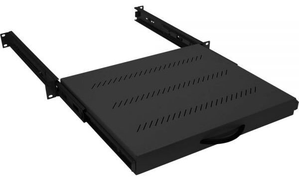 19 polc kihúzható 450 mm 1U terhelhetősége 25 kg
