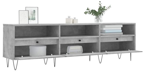 Betonszürke szerelt fa TV-szekrény 150x30x44,5 cm