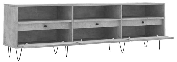 Betonszürke szerelt fa TV-szekrény 150x30x44,5 cm