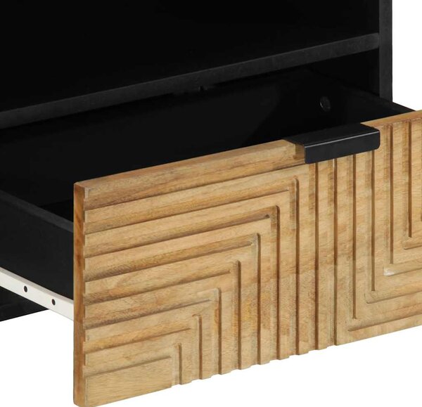 Barna tömör mangófa TV-szekrény 80 x 33 x 46 cm