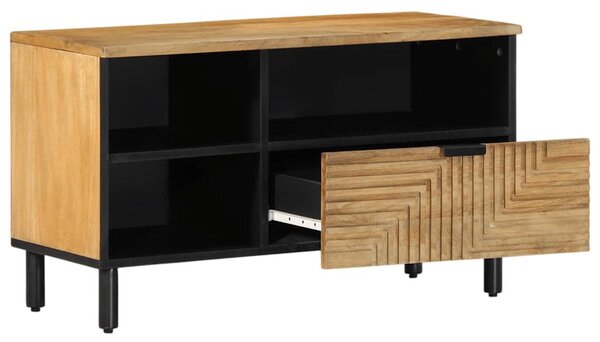 Barna tömör mangófa TV-szekrény 80 x 33 x 46 cm