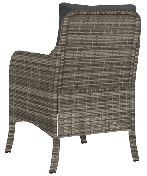 2 db szürke polyrattan kerti szék párnával