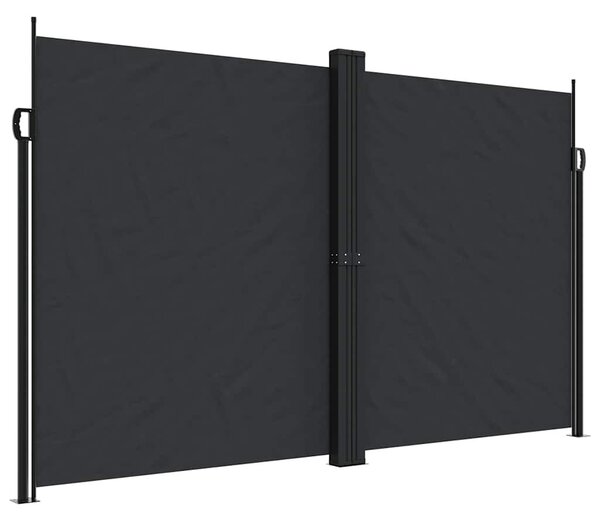 Fekete behúzható oldalsó napellenző 200 x 1200 cm