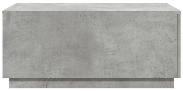 Betonszürke dohányzóasztal LED-lámpákkal 90x50x40 cm